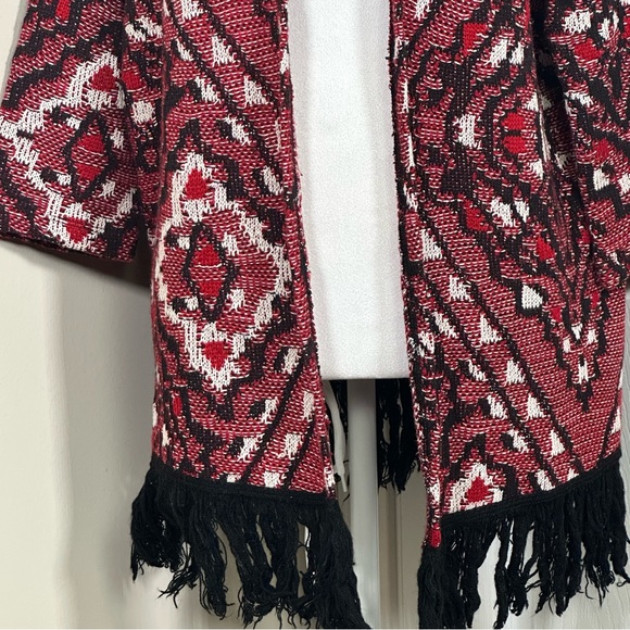 H&M Red Tribal Print Cardigan size small - Picture 3 of 6